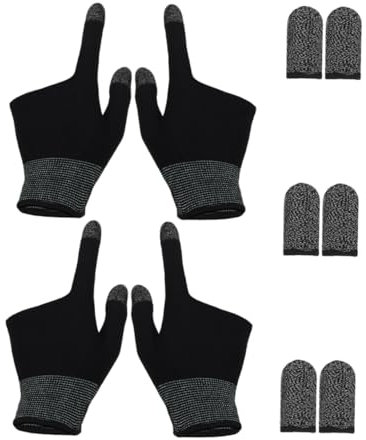 JOINPAYA 2paires Gants De Jeu Ultra-Minces Manchons De Doigt Graphite pour Écran Tactile De Gants De Jeu Mobiles Idéals pour Jeux Mobiles Billard