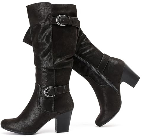 Ruiee Womens Knee High Boots Fall Winter Fashion Boots.230301 BK ZPU 6