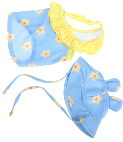 SUPVOX Traje de Baño para Mascotas con Sombrero Vestido de Playa para Perros Pequeños Bañador de Verano para Cachorros Protección Solar Accesorios de Moda para Perros