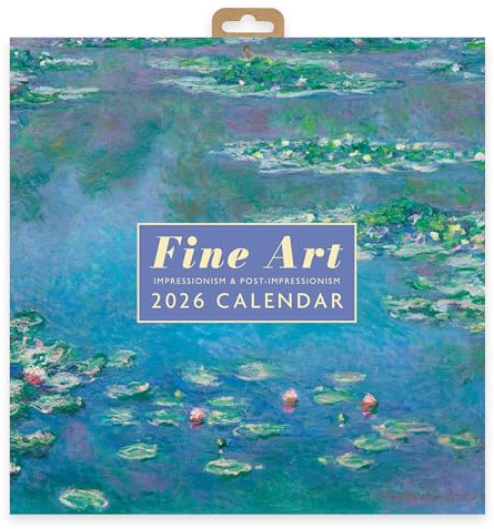Fine Art - Calendario de pared cuadrado 2026 | Planificador mensual con obras maestras de Van Gogh, Monet, Degas, Renoir y más | Calendario de pared de arte clásico