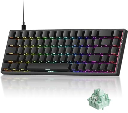 MONSGEEK FUN68 HE Tastiera a grilletto rapido, tempo di risposta di 0,005 mm, frequenza di polling di 8000 Hz, tastiera da gaming RGB cablata 65% con interruttori magnetici antiriflesso (nero)