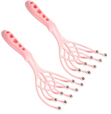 DECOMELODY 2 Pièces Head Scalp Massager Tool Ergonomic Plastic Scratcher With Steel Balls For Scalp Stimulation Hair Care And Stress Relief At Home Spa