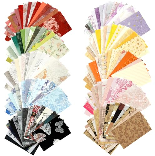 160 Sheets Floral Scrapbook Paper 10 Color Pattern Papers Journaling Supplies Scrapbooking Papers Decoupage Paper Sheets for DIY Bullet Journal Junk Supplies, 4.72 x 3.14 Inch