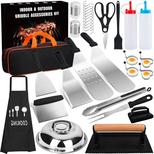 YUTUY 32Pcs Set BBQ Accessori,Set di Utensili per Barbecue,Accessori Barbecue Professionale In Acciaio Inox,Kit Utensili Barbecue con Borsa Facile da Trasportare,Perfetto Come Regalo per Uomini