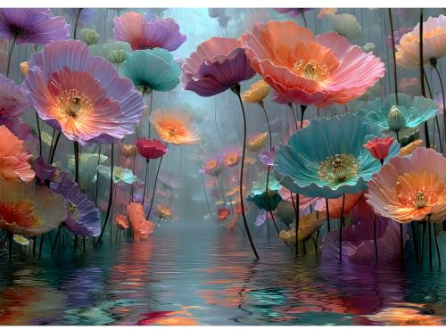 Luneko Jigsaw Puzzle pour Adultes de 1000 Pièces Défi Extrême et Complexe Thème Floral et Nature Fleurs Colorées et Plantes Uniques Une œuvre d'art à Encadrer 70 x 50 cm