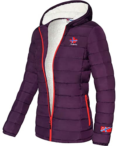 Nebulus Damen Jacke GLOWFUR, warme Outdoorjacke, praktische & vielseitige Übergangs- & Winterjacke, aubergine - XXL/44
