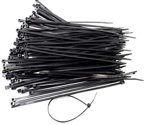 Nartel® 100 Pack of Black Cable Ties, 200mm x 2.5mm, 8 Premium Tie Wraps, Nylon Zip Ties