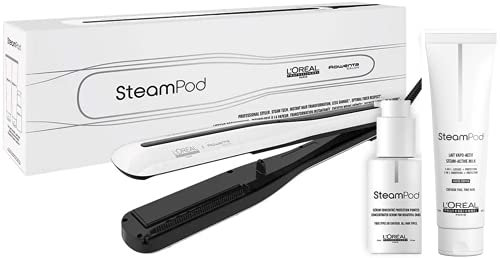 Steampod 3.0 | Pack completo | Plancha de vapor profesional 2 en 1 + suero + cuidado vapo-activado | Plancha alisadora con tecnología de vapor | Apto para todo tipo de cabello | L'Oréal Professional