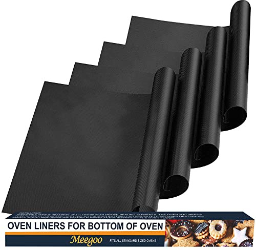 Meegoo Oven Liners for Bottom of Oven - 4 Pack Large Non Stick Oven Liners, Oven Mat For Bottom of Electric Oven and Gas Oven, BPA and PFOA Free, 15.74x 23.62