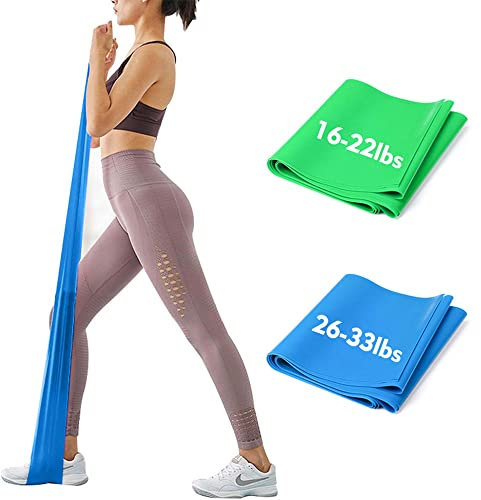 iMoebel Fitness Band 2er-Set Gymnastikband Fitnessbänder, 2 STÄRKEN 8-10kg/12-15kg Premium Extra Lang 1,8/2 Meter Übungsband widerstandsbänder für Yoga, Pilates, Crossfit, Rehabilitation