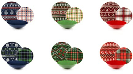 Excelsa Fall Winter Servizio Piatti 18 Pezzi, Porcellana e Stoneware, 6 Persone