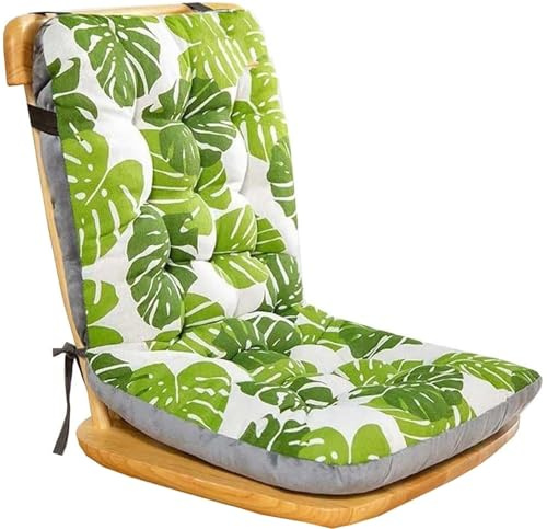 Cojin con Respaldo para Sillas，Interior/Exterior Cojin de Asiento para Sillas，con Correas de Sujeción, Cojines para sillas Comedor, para Oficin Mecedoras/Bancos/Terraza(Color 1,33x42x45cm)