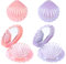 Mini Haarbürste 2 Stück Runde Haarbürste mit Kleiner Spiegel metallisch glänzendes Finish Muschelform Faltbare Kamm Reisebürste Tragbar Klappkamm Haarmassagekamm Rundbürste Klein Kompakte Haarbürste