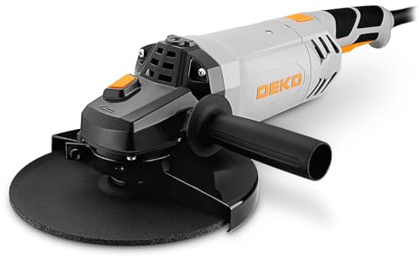 Smerigliatrice Angolare: DEKOPRO 230mm 2200W smerigliatrice angolare elettrica con cavo, Velocità 6500 RPM, per tagliare, lucidare e smerigliare, con manici lunghi