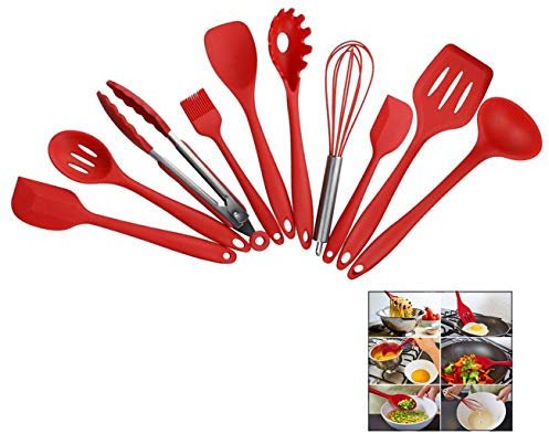 Itian 10 Pezzi Silicone Kitchen Utensils, Resistente al Calore