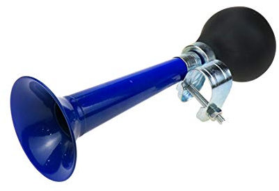 AUTUT Bike Metal Air Horn, Bugle Horn Retro Clown Horn with Squeeze Bulb for Bicycle Golf Cart, Blue