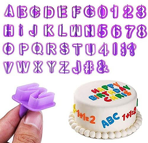 Fondant Letter Cutters, Alphabet Cutters, Letter and Number Fondant Cutter Set, 40-Pieces, Cookie Fondants Cake Mould Letters Cutter for Fondant Icing Baking Cake Decorating and Sugarcraft