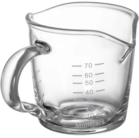 VIA CREMA Dubbelfläck 70 ml espressoglas kaffe shot glaskoppar espresso mätning shot glas kaffedokare