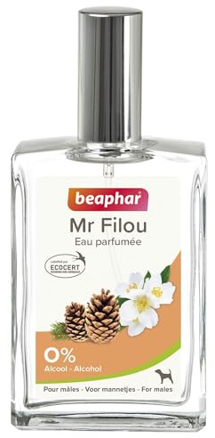 BEAPHAR – Mr FILOU – Eau Parfumée labellisée ECOCERT pour Chien Mâle – avec 98% d'ingrédients d'origine Naturelle – Dépose Une Odeur délicate sur Le Pelage – Fabriquée en France – sans Alcool – 50 ML