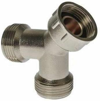 NPH Solid Brass Nickel Plated Washing Machine Y Piece Connector, Highly Recommended Over Plastic/PVC YPiece