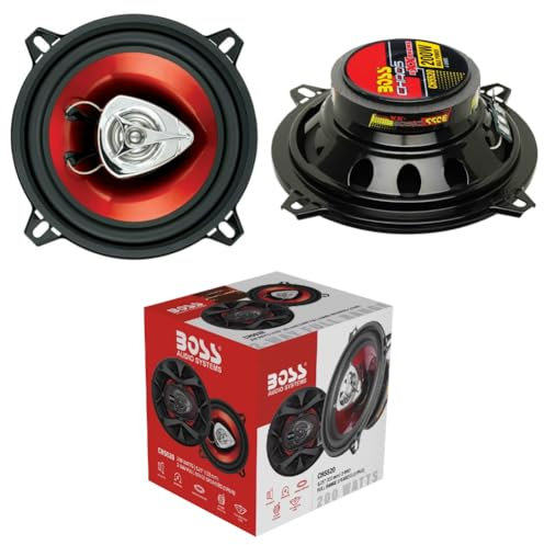 2 Audio Systems CH5520 Enceintes coaxiales 2 Voies 13 cm 130 mm 5.25, 4 ohm, 100 Watts rms 200 Watts Max, prédisposition Voiture, pour Portes, par Paire