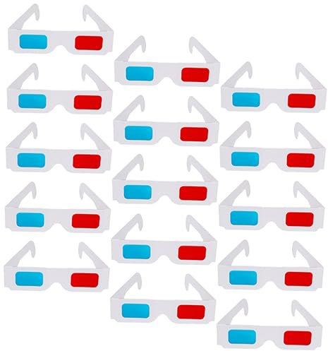 HOMSFOU 40pezzi Occhiali Anaglifi in Carta Rossa e Blu Da Leggeri e Portatili Per Film Per Feste e Visione Tv Compartibile