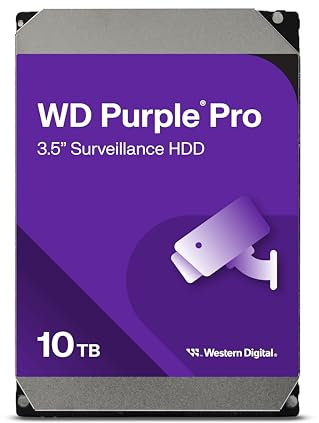WD Purple Pro 10 To Disque dur Interne de Surveillance HDD, Smart Video, 3.5 - AllFrame Technology, 256MB Cache, 550TB/yr, 7200RPM