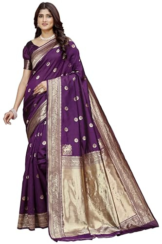 Shasmi Sari Banarasi en soie Kanjivaram pure pour femme - Design 2025 - Sari de fête avec chemisier pour mariage - PARI-219, bordeaux, 5.50 Mtr Saree With 0.80 Mtr Attached Blouse Pic