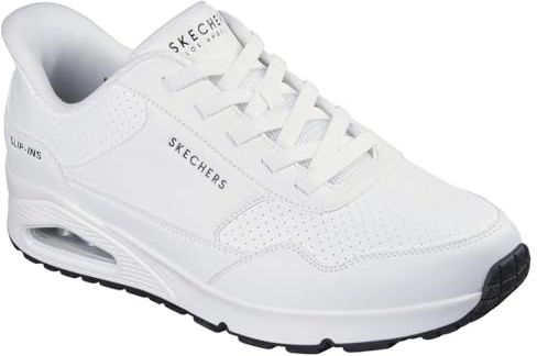 Skechers Uno-Banksia Luxe Chaussures à Enfiler Mains Libres pour Homme, Blanc., 42 EU