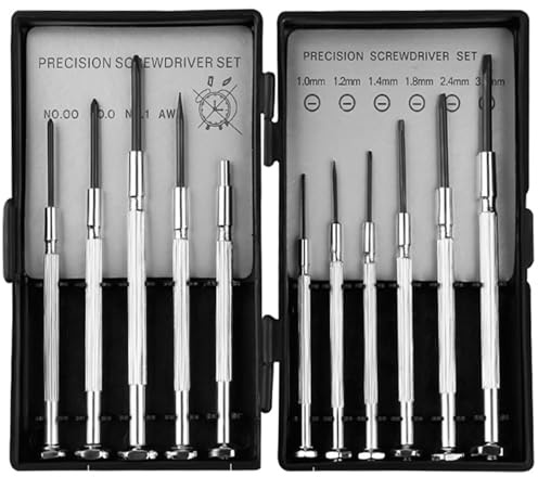 OioTuyi 11 in 1 Präzisions Mini Schraubendreher Set, Uhrmacher Schraubendreher & Brillen Schraubenzieher, Kleine Schraubenzieher Set, Feinmechaniker Werkzeug