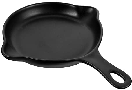 LIFKOME Poêle Céramique Japonaise avec Poignée Plat à Pâtisserie Rond Noir Résistant Chaleur Anti- pour Œufs Pancakes Et Pain pour Petits Déjeuners Et Réceptions