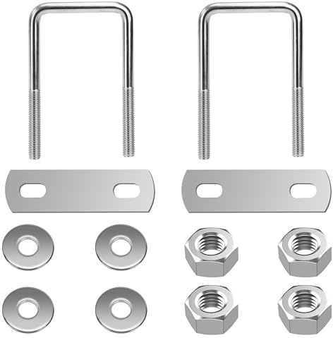 QIMEI-SHOP Perno en U Cuadrado Pernos en Forma de U de Acero Inoxidable con Tuercas y Placas para Fijación de Tubería 35 mm de Ancho Interior M6 35x70 mm