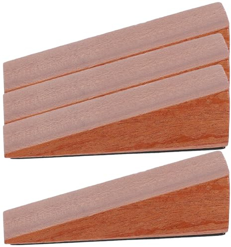 LIFKOME 4 Piezas Tope de Puerta de Madera Parte Inferior Cuñas de Madera Protección contra Pinchazos de Puerta Tope de Viento Uso Dormitorios Salas y Pasillos