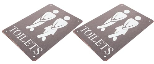HOOTNEE Cartelli Decorativi da Parete per Bagno 2 Pezzi Targhe Segnaletiche per Wc Resistenti e Pratici Segnalazione Chiara per Bagni Pubblici Uffici Scuole e Ospedali