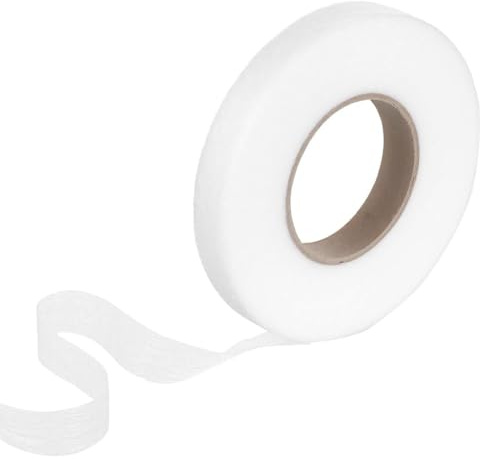 WUY Cintas de dobladillo,Un rollo de cinta adhesiva termofusible de 20 mm de ancho y 64 m de largo, cinta para cortinas termoadhesiva extra fuerte, más duradera que la costura, color blanco