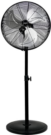Bastilipo - Ventilateur de sol industriel 45 cm, 3 vitesses, tête oscillante, 90 W, noir, modèle Tarifa