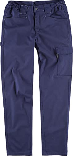Work Team Pantalón de tejido elástico bidireccional por construcción. Dos bolsos de abertura inclinada en los costados y un bolso lateral con pliegue HOMBRE Marino XL