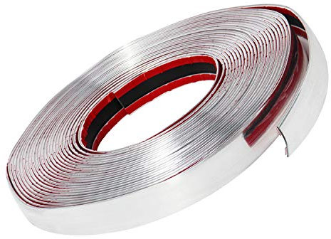 QWORK® Chrome bande de garniture, Voiture Bandes Décorative,Fenêtre de Voiture de Bande de Garniture, 25 mm x 12 m