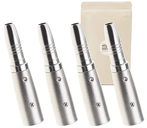 4x Adattatore da spina XLR maschio 3 poli a presa jack grosso 6,35mm femmina - Connettore stereo per altoparlante microfono - Adaptout marca francese