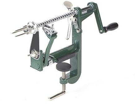 Apple peeler and corer with Powerful clamp base Apple peeler slicer corer with stainless steel blades for pears potato peelers (Green)
