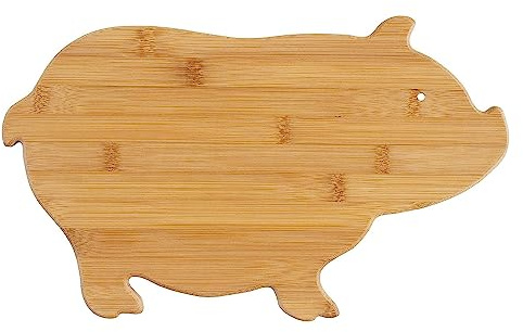 Jojomino Tabla de cortar de bambú Tabla de desayuno de madera Tabla de cortar con forma de cerdo de para niños
