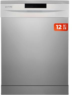Lave-vaisselle 60 cm, 12 couverts EVVO D1, 5 programmes, plateau réglable, panneau caché, inox (standard - 60 cm, inox)