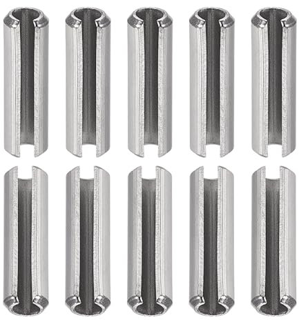 DTGN M5 x 16mm(DxL) Fente Ressort Broche - 20Paquet - Bien pour Maison Machine Fixation - 304 Inox Acier Ressort Cheville Tension Rouleau Broche - Argent