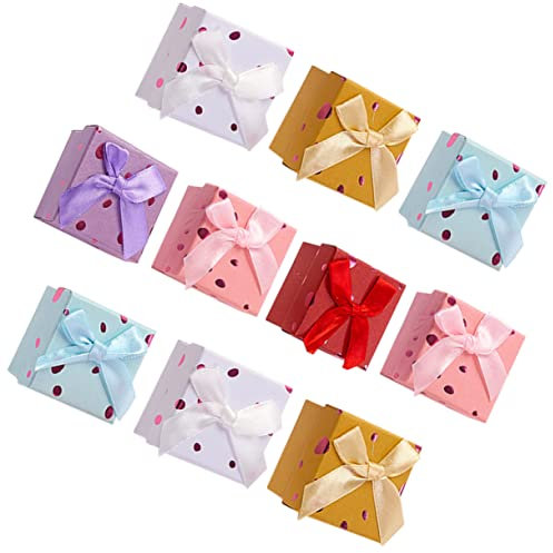 SAFIGLE 10stücke Schmuckaufbewahrungsboxen Mit Schleife Für Armbänder Ringe Und Ohrringe Filigrane Designboxen Als Geschenkboxen Für Jubiläen Geburtstage Und Valentinstag