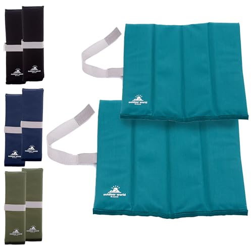 2 alfombrillas plegables Outdoor World, almohadilla de asiento de espuma ligera e impermeable para camping, senderismo, festivales y picnics, cojín plegable compacto para exteriores, estadios y jardín
