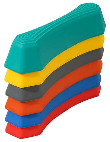 Paseos para niños, 6 piezas de equilibrio plástico sin deslizamiento, pasos apilables para niños pequeños, juguetes sensoriales de combinación flexible para niños en interiores y exteriores.