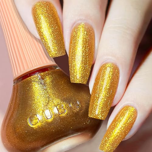 Schnelltrocknender Einfarbiger Nagellack mit cremigem Finish - Wasserbasierte Nagellacke für DIY Nageldesign - Ungiftiger Schnelltrocknender Nagellack, Kein UV-Nagellampe Nail polish (Gold, 1x)