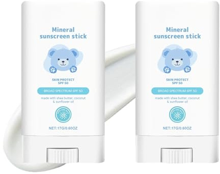 Roll On Sunscreen for Kids-SPF 50 Baby Sunscreen Waterproof & Mineral After Sun Lotion-Gentle for Sensitive Skin-UVA/UVB Protection,Non-Greasy & Moisturising-Travel Size for Holiday Essential,16g*2