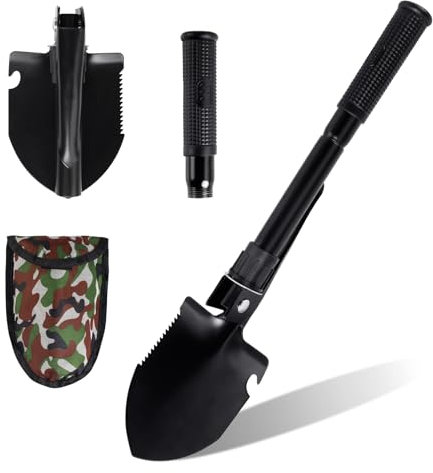 Klappspaten Camping Hochfester Extra Stabiler Schaufel Aus Kohlenstoffstahl Mit Tragetasche Klappspaten Outdoor klappspaten Bundeswehr original Wird mit einem Kompass geliefert