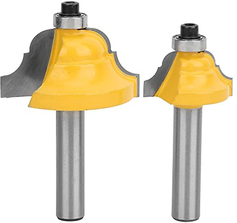 2ST 8mm skaft Träbearbetning Fräs Fräs Ram Trimfräs Bit Fasfräs för trälinjer Ledstångslinjer Skåplinjer Modellering YG8 Legering 45# Kolstål 1in 1.5in